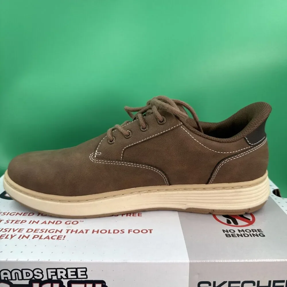 Skechers Hands Free Swift Fit Men’s 9 Brown Waterproof Casual Lace Sneakers